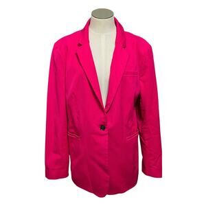 Banana Republic Womens Fuchsia Long and Lean Preppy Office Blazer Plus Sz 18